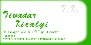 tivadar kiralyi business card